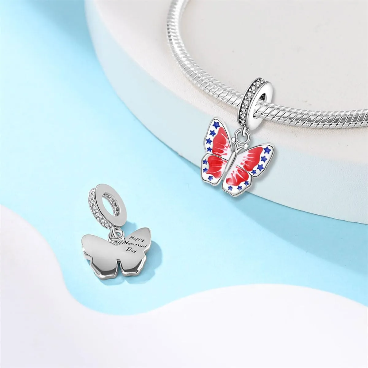 KUNSIR Bead Charm in Argento Sterling 925 con Cubic Zirconia, Compatibile con Braccialetti e Collane Europei - immagine 2