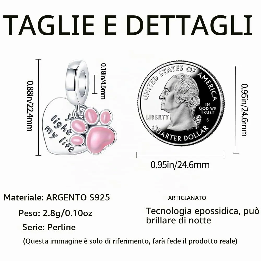 KUNSIR Bead Charm in Argento Sterling 925 con Cubic Zirconia, Compatibile con Braccialetti e Collane Europei - immagine 7