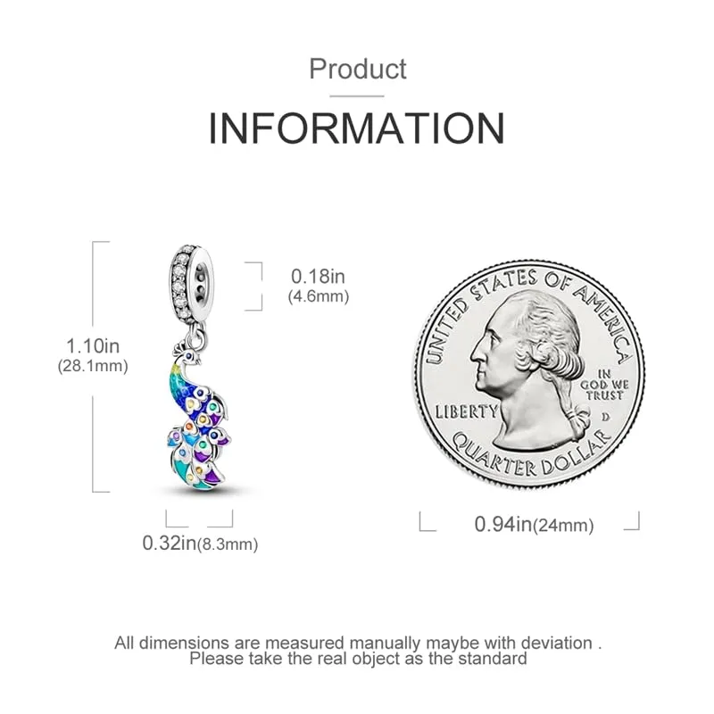 KUNSIR Ciondolo in Argento Sterling 925 con Cubic Zirconia per Braccialetti e Collane Europei - immagine 5