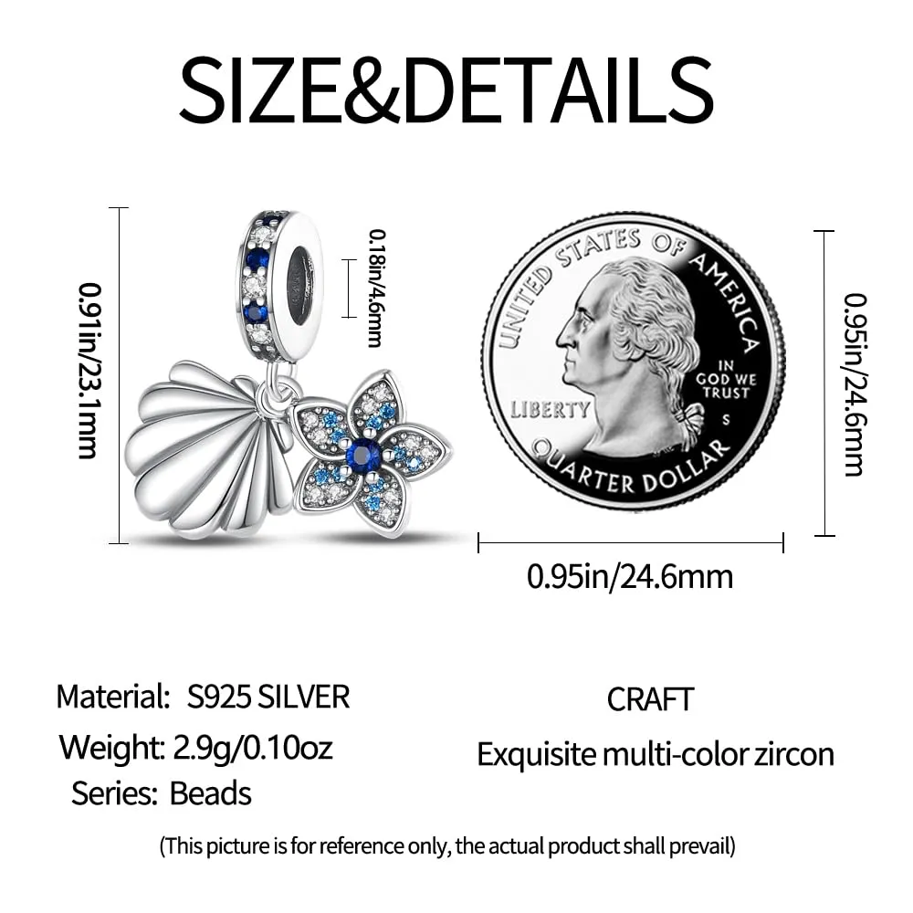 KUNSIR Ciondolo in Argento Sterling 925 con Cubic Zirconia per Braccialetti e Collane Europei - immagine 5