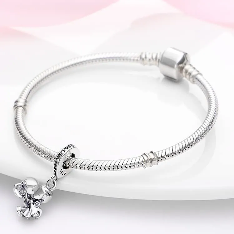 KUNSIR Bead Charm Ciondolo Argento Sterling 925 con Cubic Zirconia per Braccialetti e Collane Europei - immagine 3