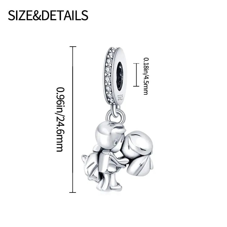 KUNSIR Bead Charm Ciondolo Argento Sterling 925 con Cubic Zirconia per Braccialetti e Collane Europei - immagine 5