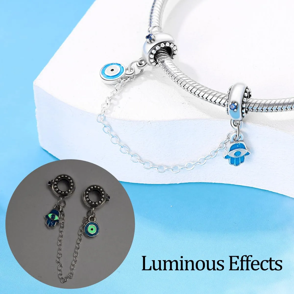 KUNSIR Bead Charm in Argento Sterling 925 con Cubic Zirconia per Braccialetti e Collane Europei - immagine 2