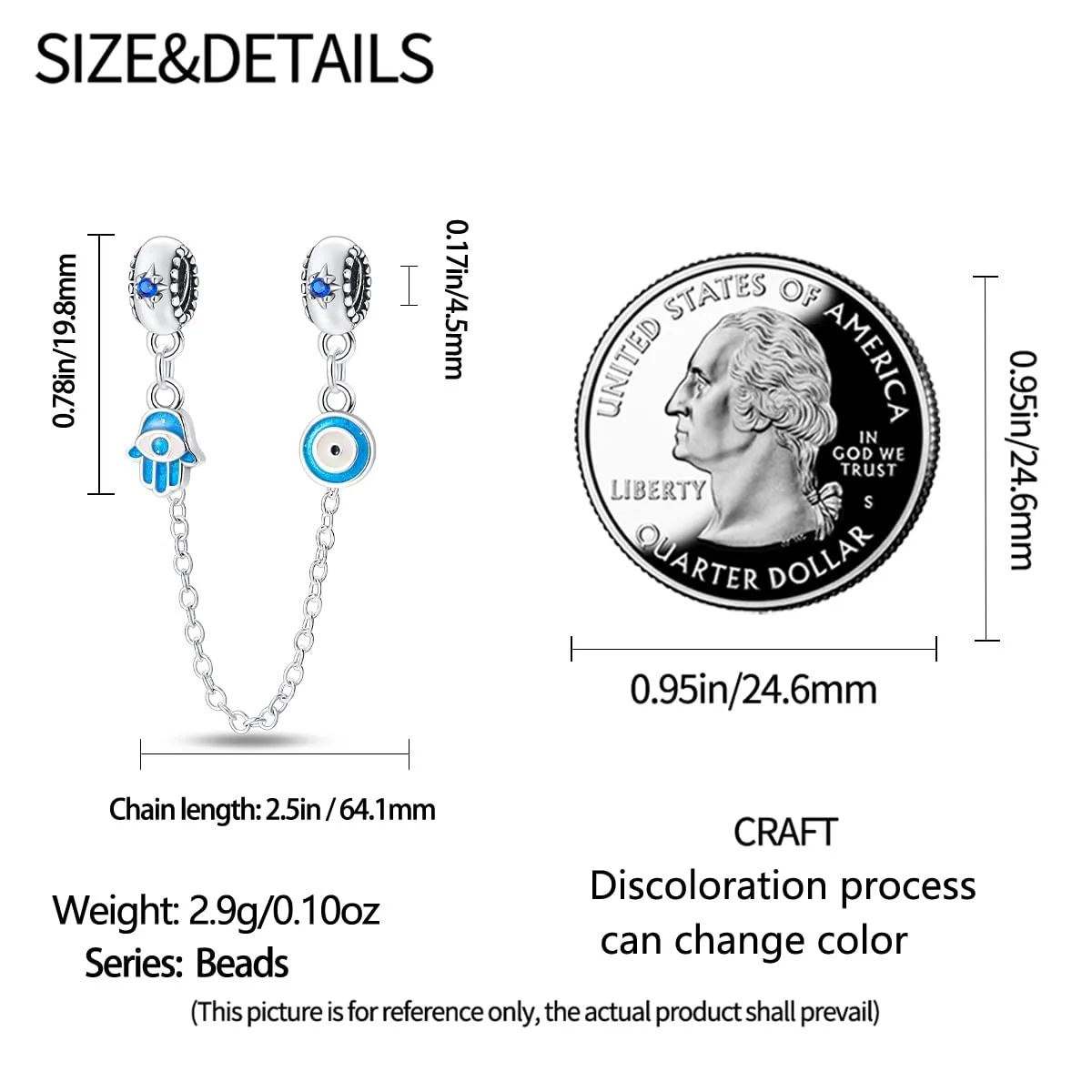 KUNSIR Bead Charm in Argento Sterling 925 con Cubic Zirconia per Braccialetti e Collane Europei - immagine 6