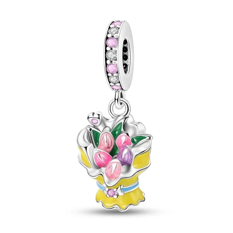 KUNSIR Ciondolo in Argento Sterling 925 con Cubic Zirconia, Compatibile con Braccialetti e Collane Europei - immagine 1