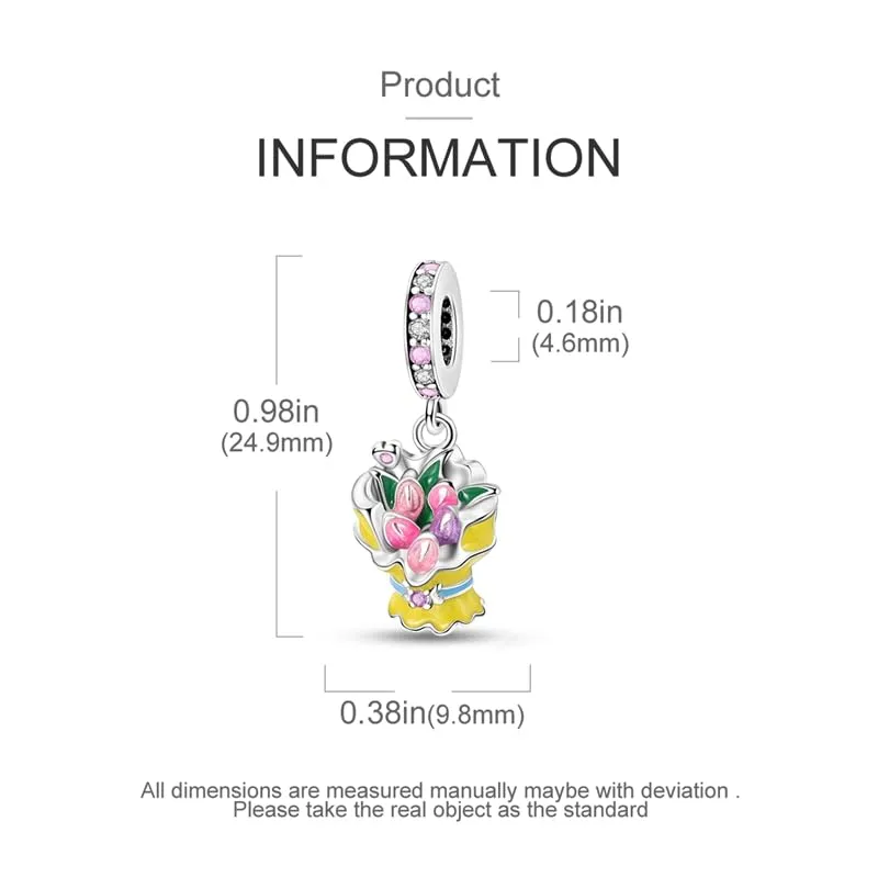 KUNSIR Ciondolo in Argento Sterling 925 con Cubic Zirconia, Compatibile con Braccialetti e Collane Europei - immagine 5