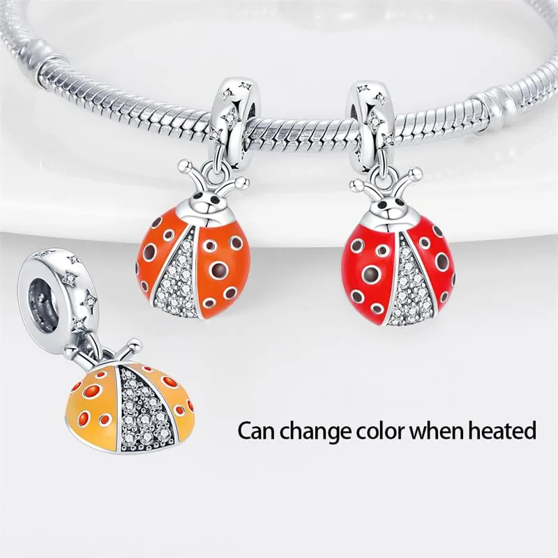 KUNSIR Bead Charm Ciondolo Argento Sterling 925 con Cubic Zirconia per Braccialetti e Collane Europei - immagine 2