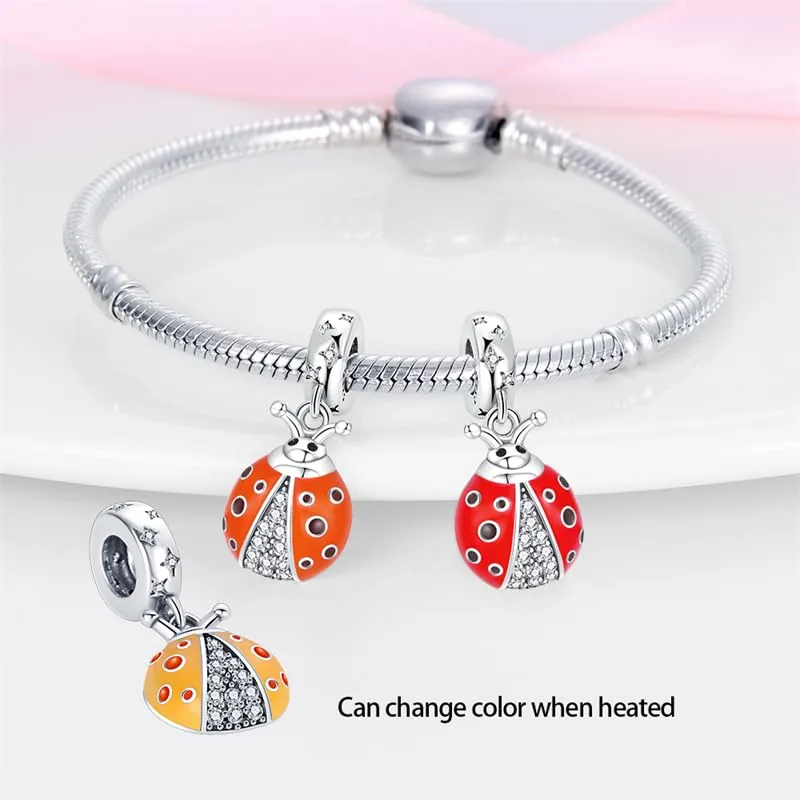 KUNSIR Bead Charm Ciondolo Argento Sterling 925 con Cubic Zirconia per Braccialetti e Collane Europei - immagine 3