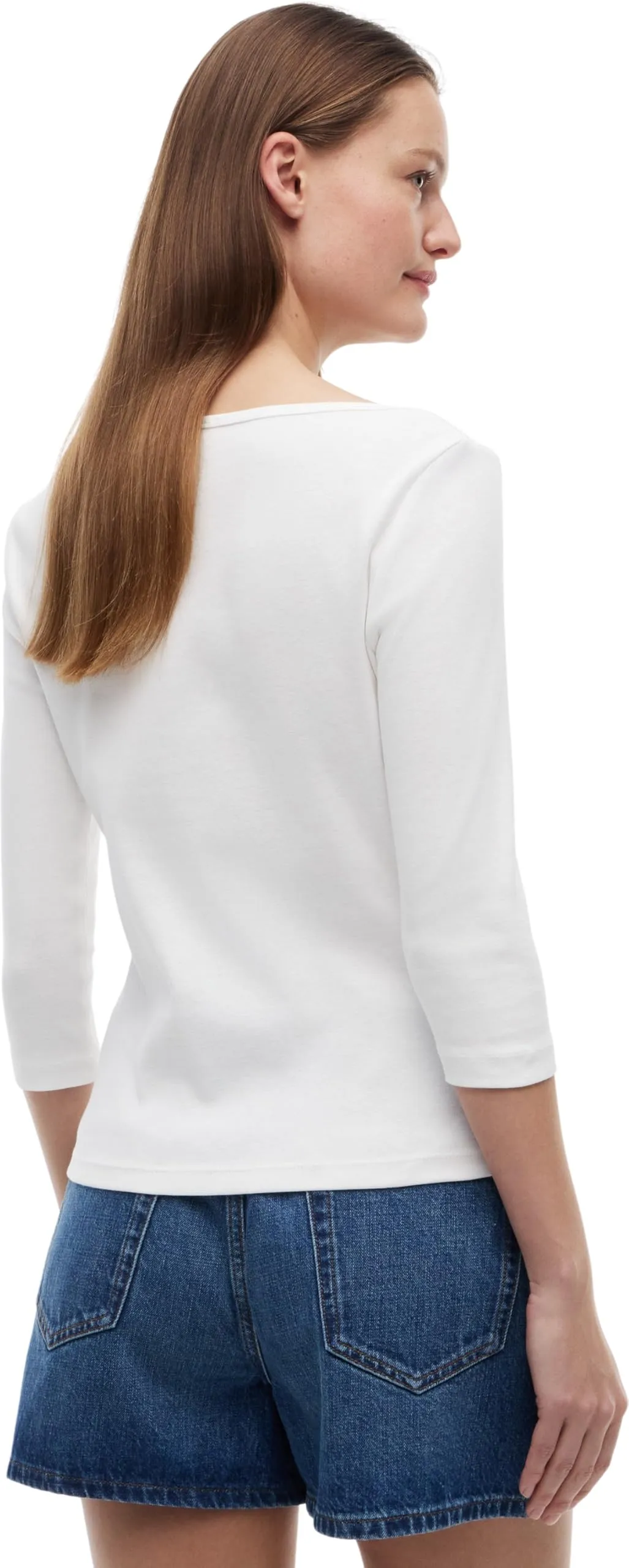 Tommy Hilfiger Donna Maglietta Maniche Lunghe New Cody Slim Scollo a Barca, Bianco (NOS Ecru), L - immagine 2