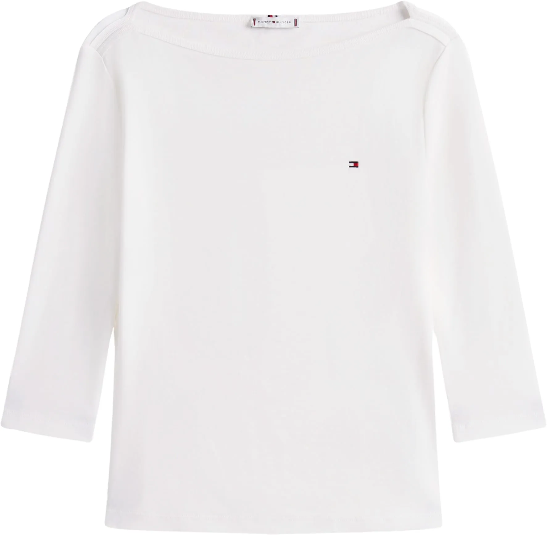 Tommy Hilfiger Donna Maglietta Maniche Lunghe New Cody Slim Scollo a Barca, Bianco (NOS Ecru), XS - immagine 6