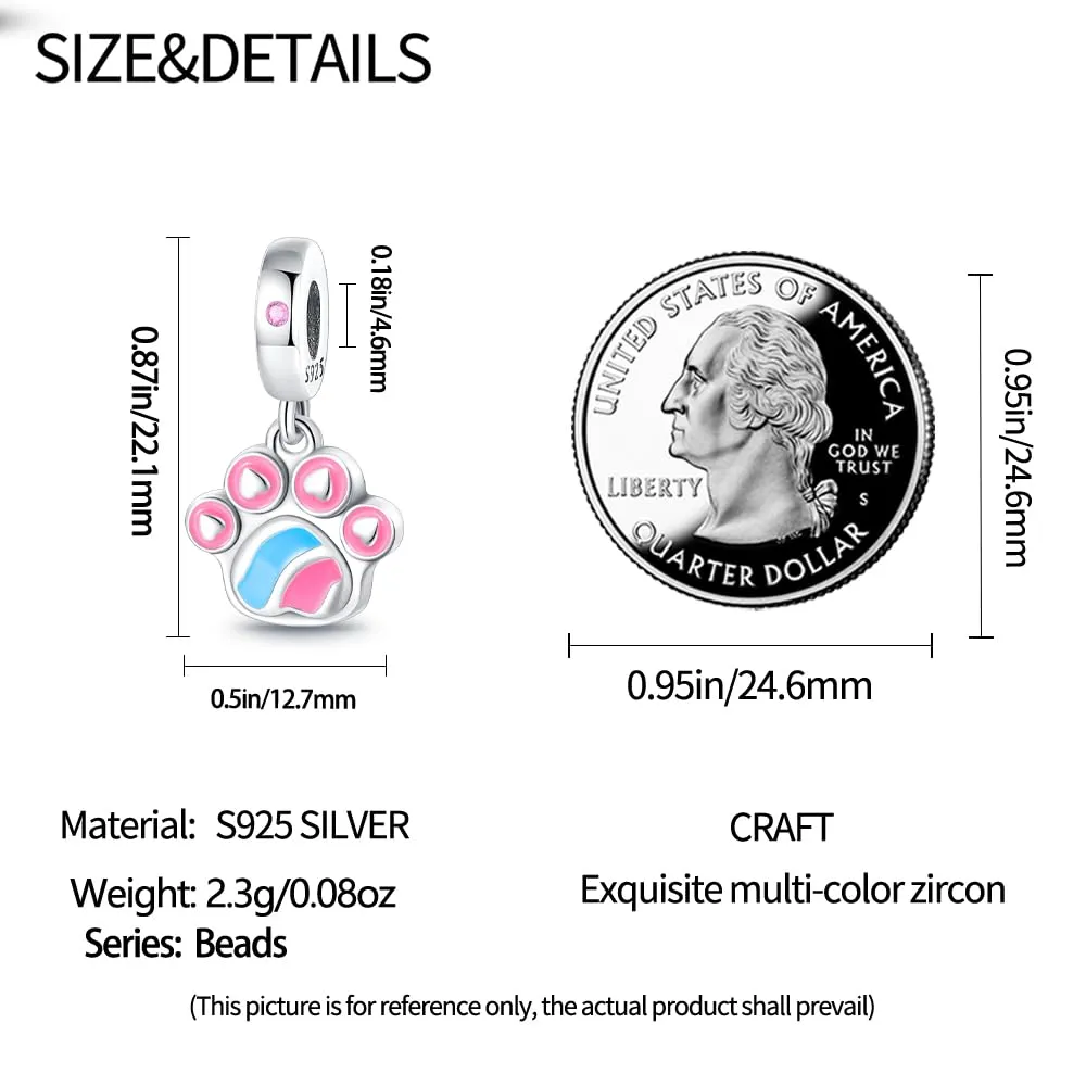 KUNSIR Bead Charm in Argento Sterling 925 con Cubic Zirconia per Braccialetti e Collane Europei - immagine 5