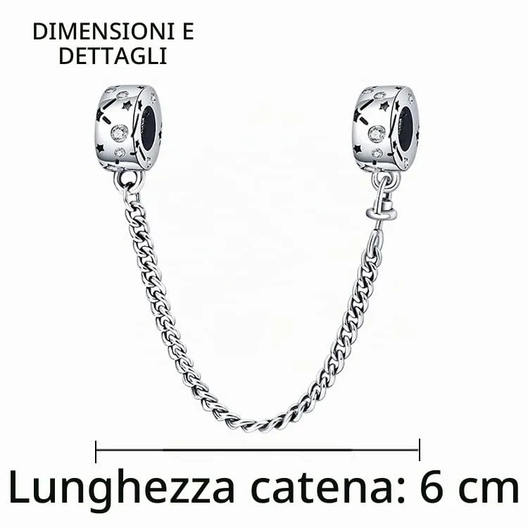 KUNSIR Bead Charm in Argento Sterling 925 con Cubic Zirconia per Braccialetti e Collane Europei - immagine 5