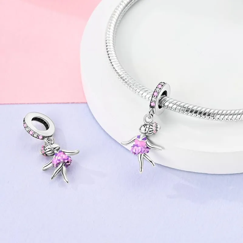 KUNSIR Bead Charm Ciondolo Argento Sterling 925 con Cubic Zirconia per Braccialetti e Collane Europei - immagine 2