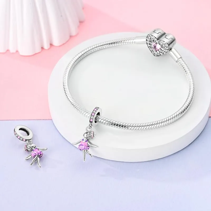 KUNSIR Bead Charm Ciondolo Argento Sterling 925 con Cubic Zirconia per Braccialetti e Collane Europei - immagine 3