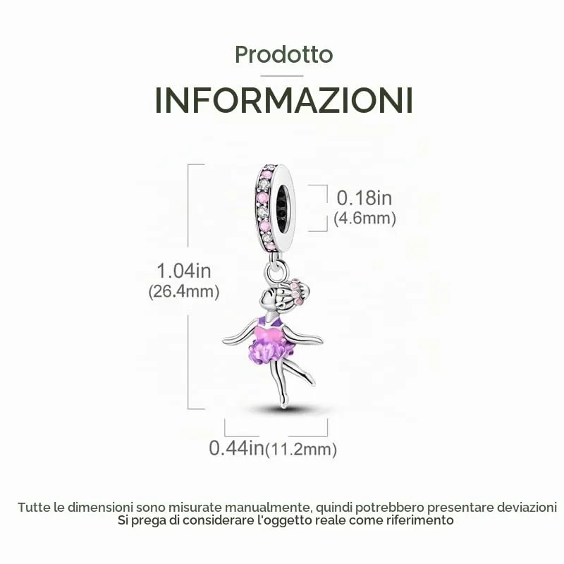 KUNSIR Bead Charm Ciondolo Argento Sterling 925 con Cubic Zirconia per Braccialetti e Collane Europei - immagine 5