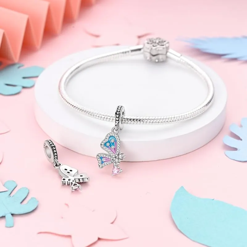 KUNSIR Bead Charm in Argento Sterling 925 con Cubic Zirconia per Braccialetti e Collane Europei - immagine 3