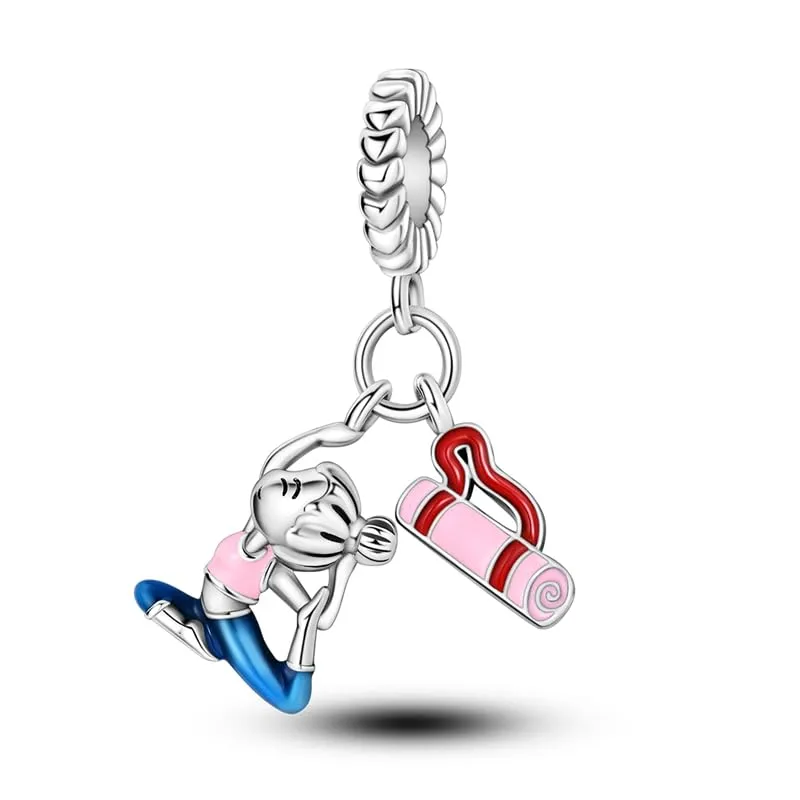 KUNSIR Bead Charm Ciondolo Argento Sterling 925 con Cubic Zirconia per Braccialetti e Collane Europei - immagine 1