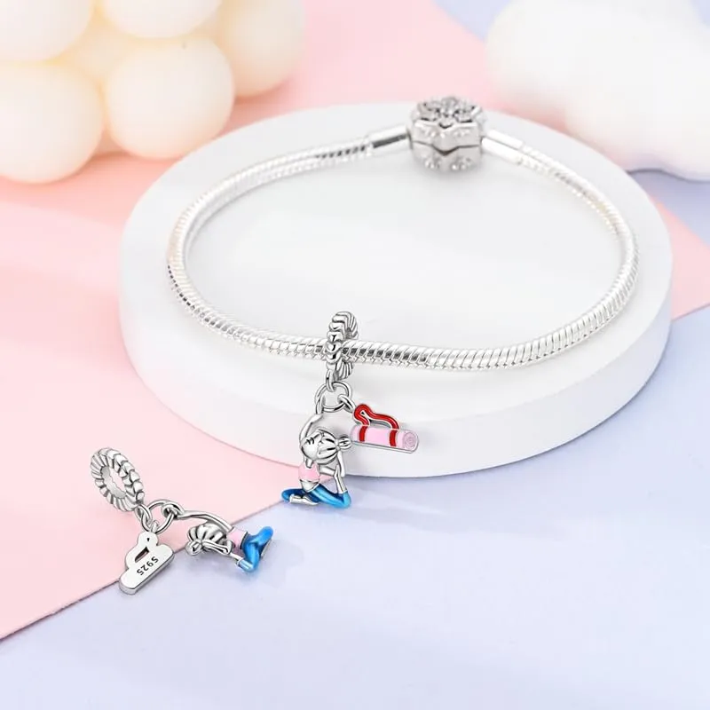 KUNSIR Bead Charm Ciondolo Argento Sterling 925 con Cubic Zirconia per Braccialetti e Collane Europei - immagine 3