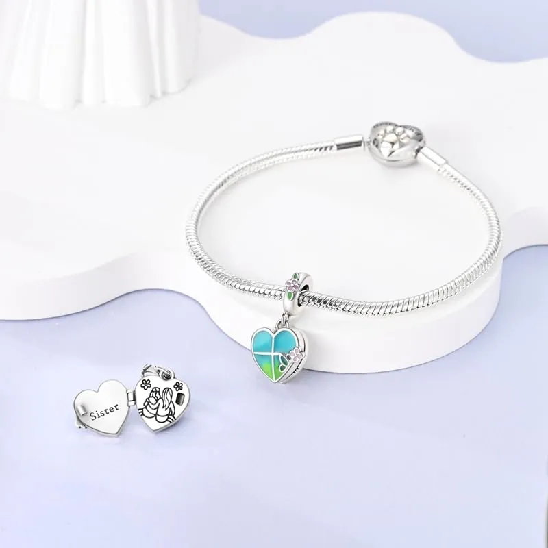 KUNSIR Bead Charm in Argento Sterling 925 con Cubic Zirconia per Braccialetti e Collane Europei - immagine 3