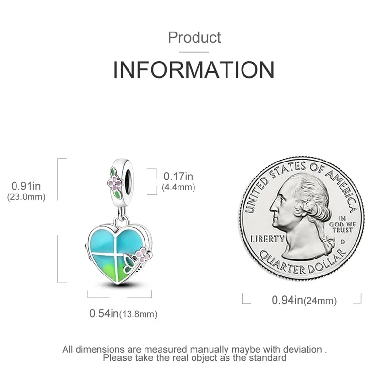 KUNSIR Bead Charm in Argento Sterling 925 con Cubic Zirconia per Braccialetti e Collane Europei - immagine 5