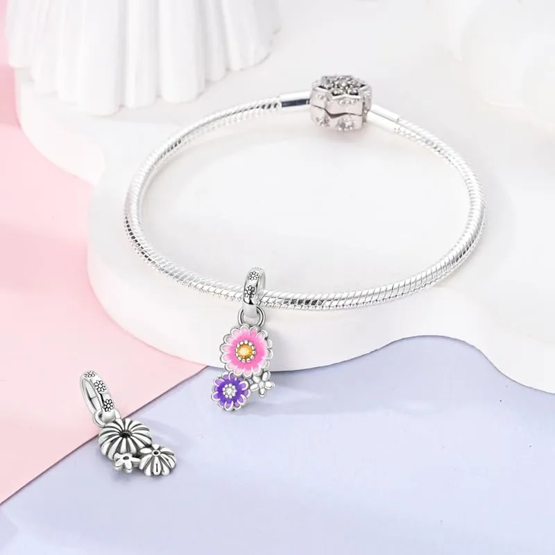 KUNSIR Bead Charm Ciondolo in Argento Sterling 925 con Cubic Zirconia, Compatibile con Braccialetti e Collane Europei - immagine 3