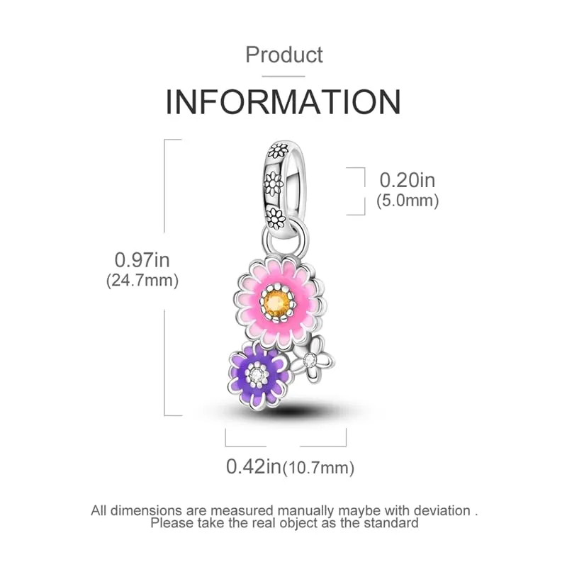 KUNSIR Bead Charm Ciondolo in Argento Sterling 925 con Cubic Zirconia, Compatibile con Braccialetti e Collane Europei - immagine 5