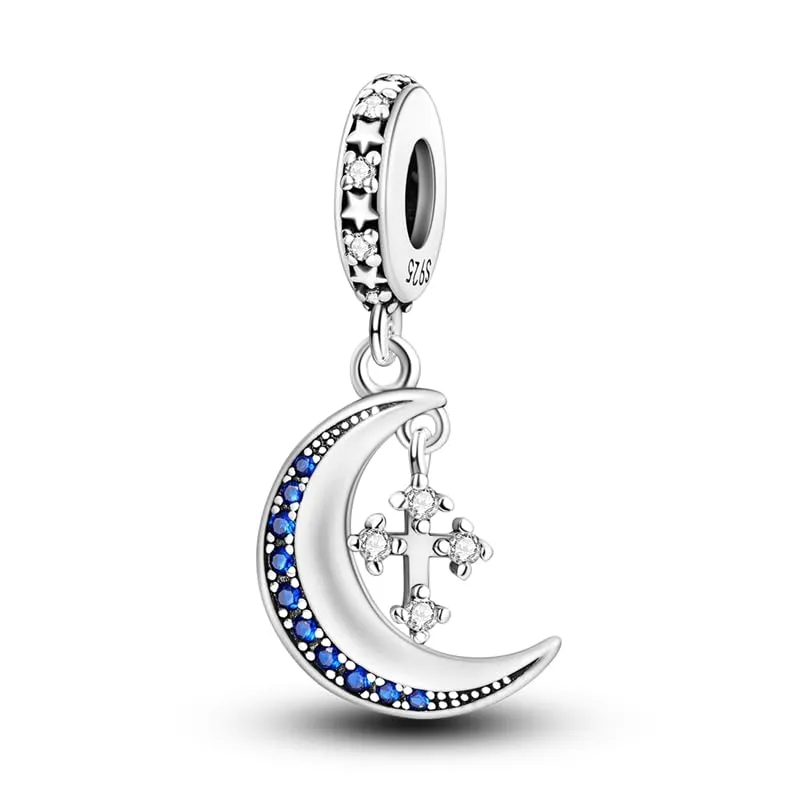 KUNSIR Bead Charm Ciondolo Argento Sterling 925 con Cubic Zirconia per Pandora, Compatibile con Braccialetti e Collane Europei - immagine 1