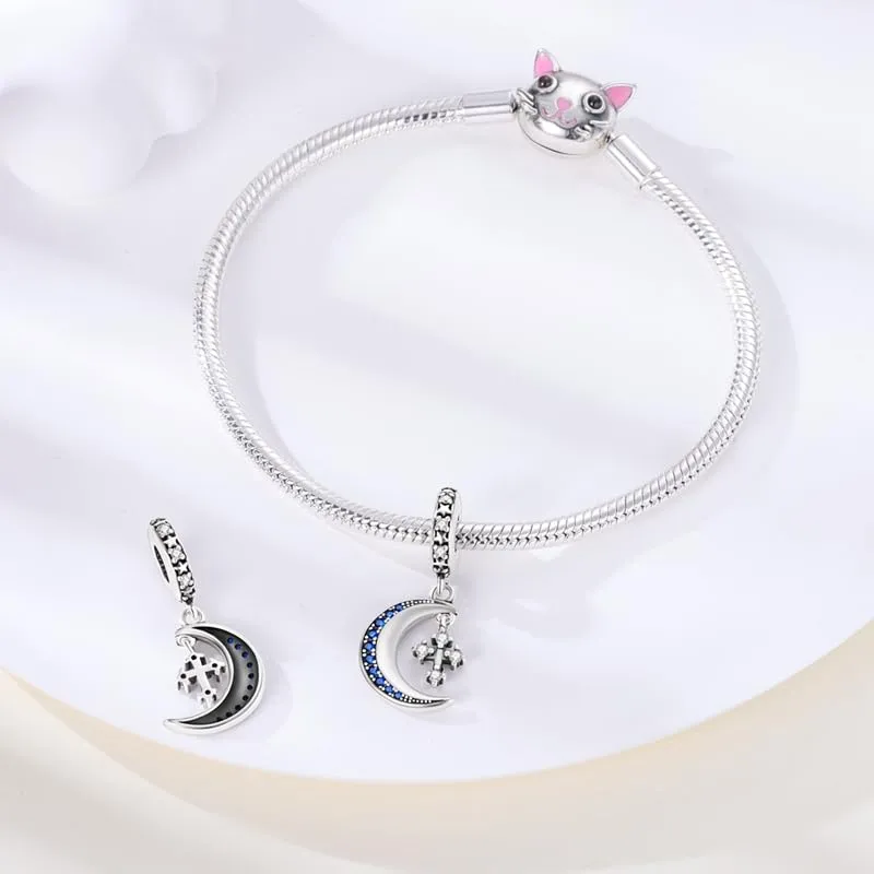 KUNSIR Bead Charm Ciondolo Argento Sterling 925 con Cubic Zirconia per Pandora, Compatibile con Braccialetti e Collane Europei - immagine 3
