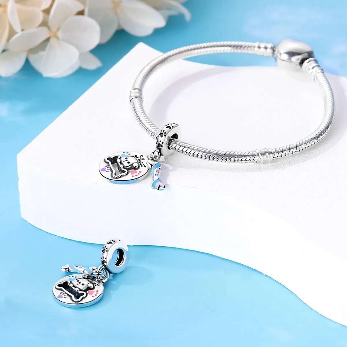 KUNSIR Ciondolo in Argento Sterling 925 con Cubic Zirconia per Braccialetti e Collane Europei - immagine 3