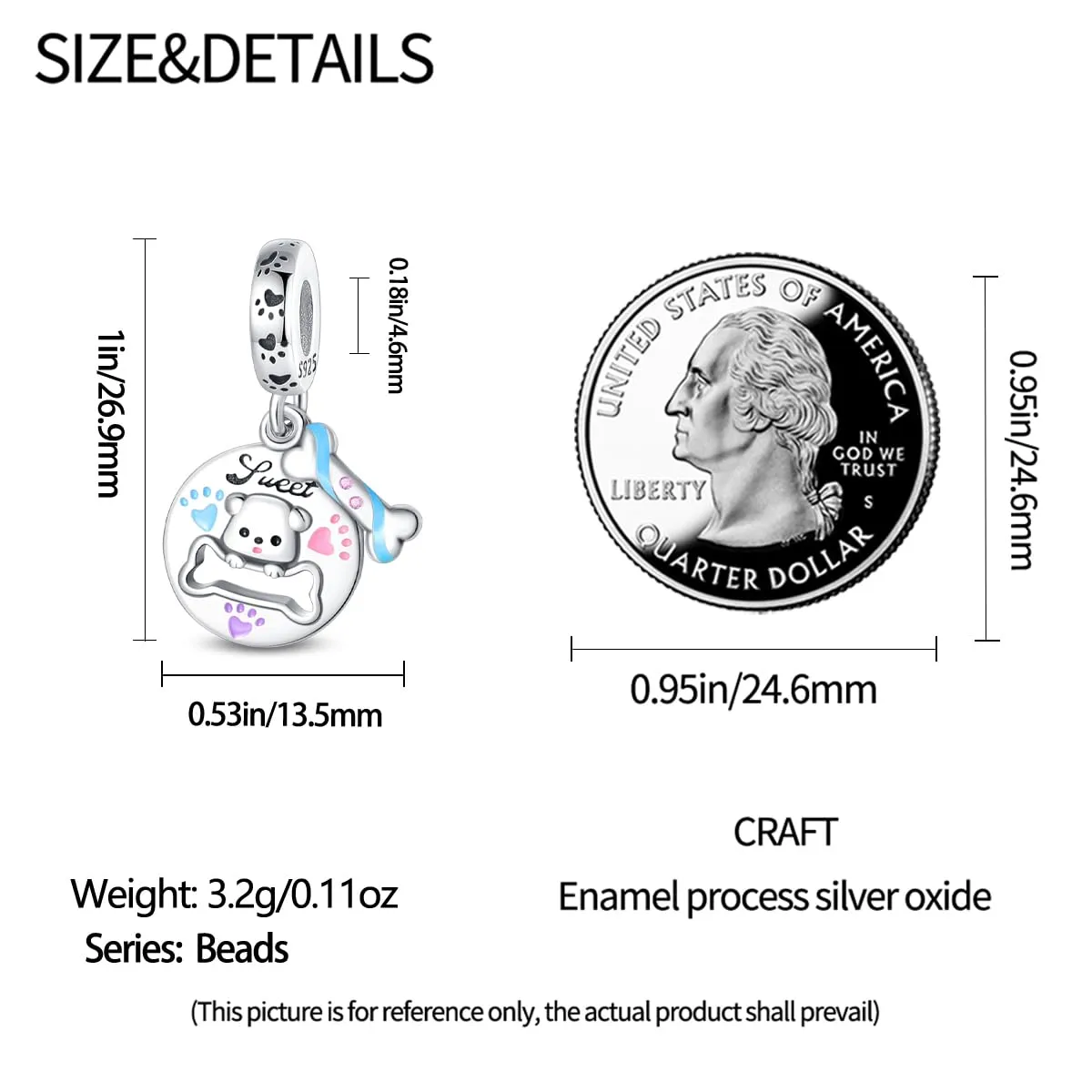 KUNSIR Ciondolo in Argento Sterling 925 con Cubic Zirconia per Braccialetti e Collane Europei - immagine 5