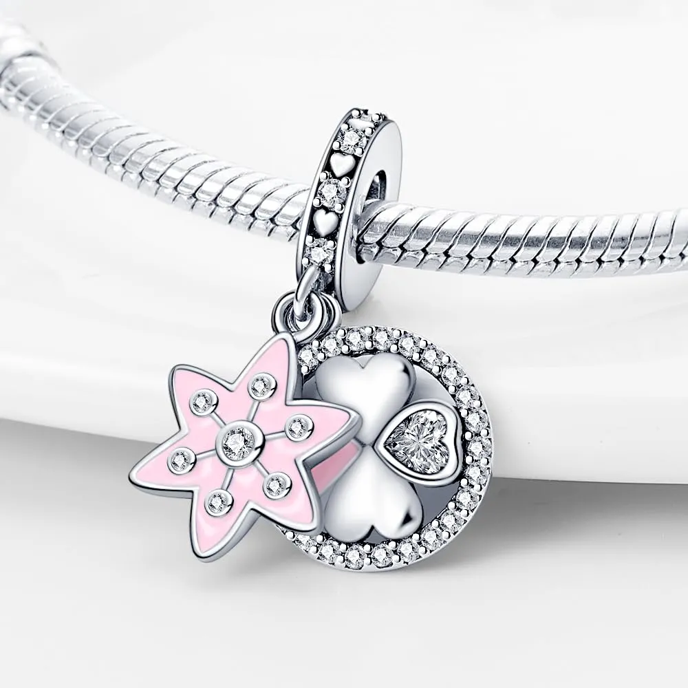 KUNSIR Bead Charm Ciondolo Argento Sterling 925 con Cubic Zirconia per Braccialetti e Collane Europei - immagine 2