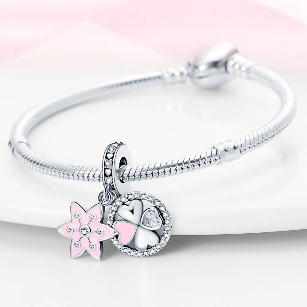 KUNSIR Bead Charm Ciondolo Argento Sterling 925 con Cubic Zirconia per Braccialetti e Collane Europei - immagine 3
