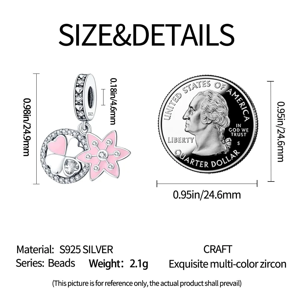 KUNSIR Bead Charm Ciondolo Argento Sterling 925 con Cubic Zirconia per Braccialetti e Collane Europei - immagine 5