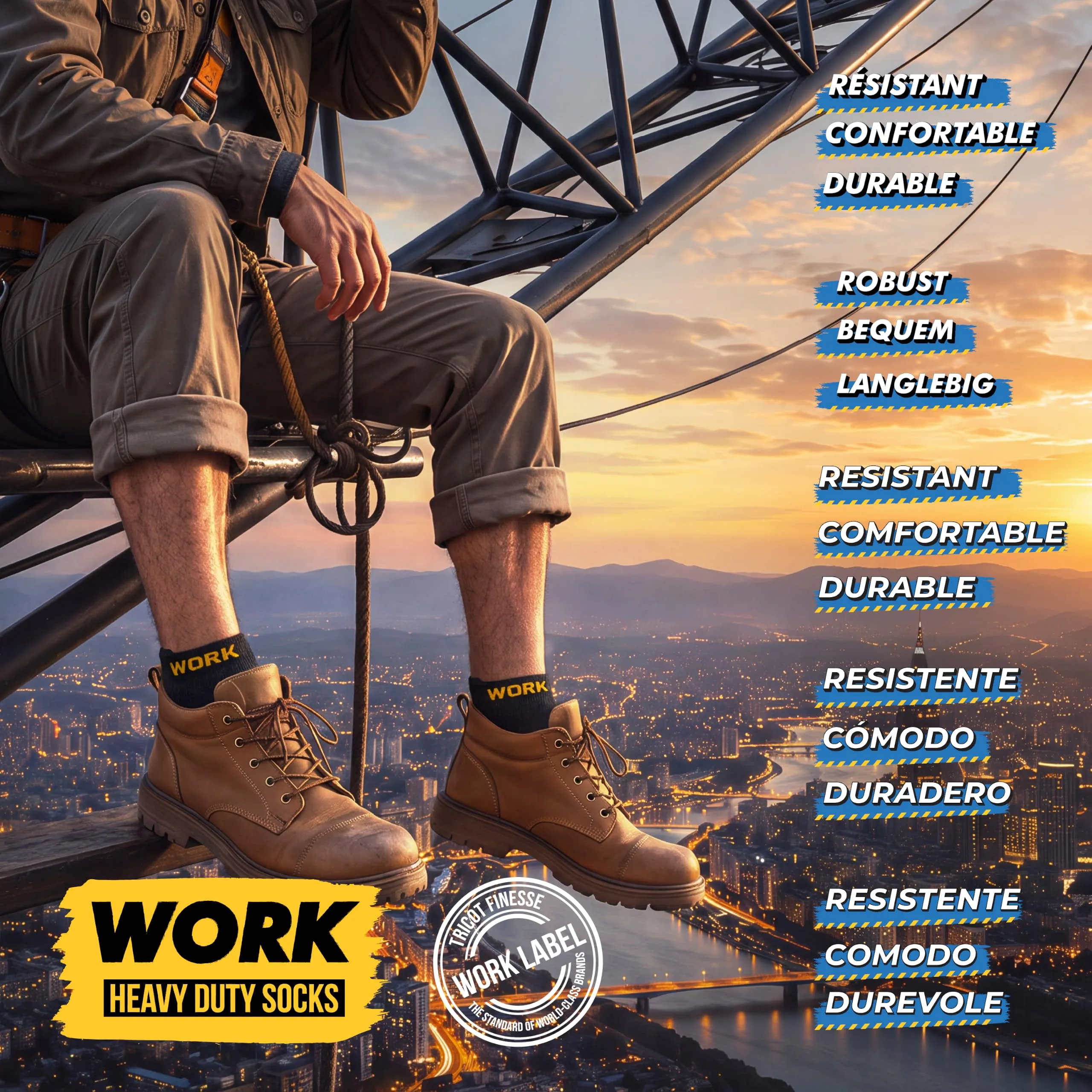 SOXCO Calze Lavoro Corte Rinforzate, 10 Paia, 47-50 - immagine 7