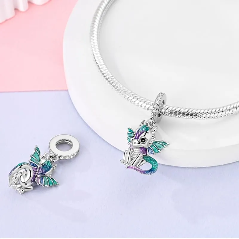 KUNSIR Bead Charm in Argento Sterling 925 con Cubic Zirconia per Braccialetti e Collane Europei - immagine 3