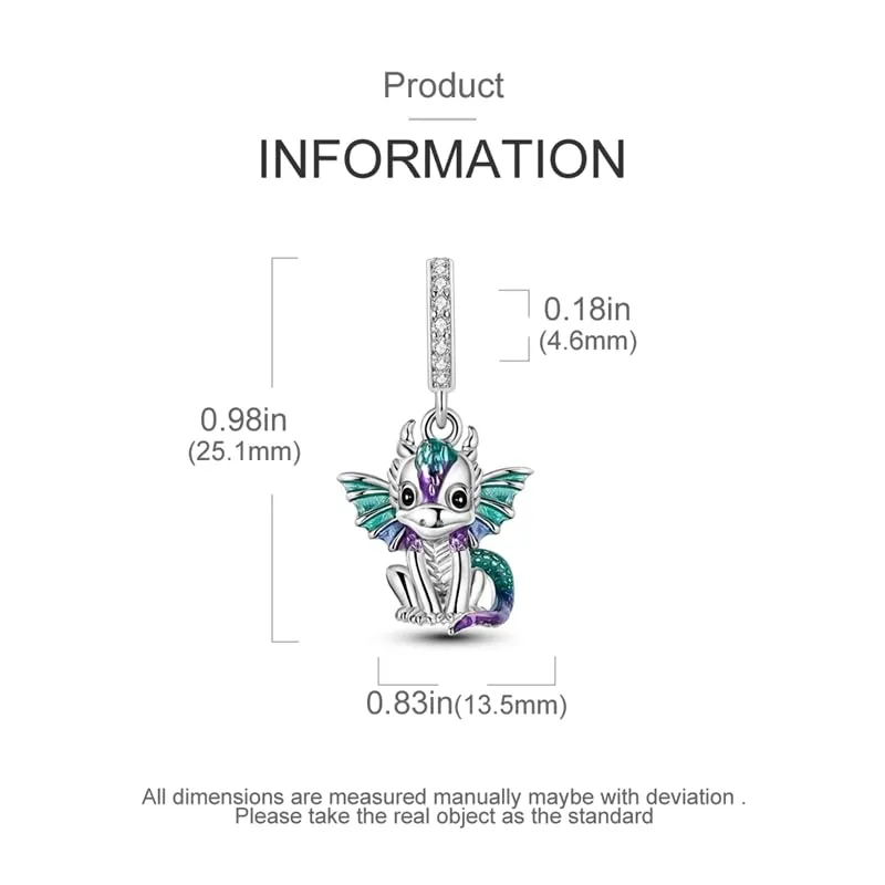 KUNSIR Bead Charm in Argento Sterling 925 con Cubic Zirconia per Braccialetti e Collane Europei - immagine 6