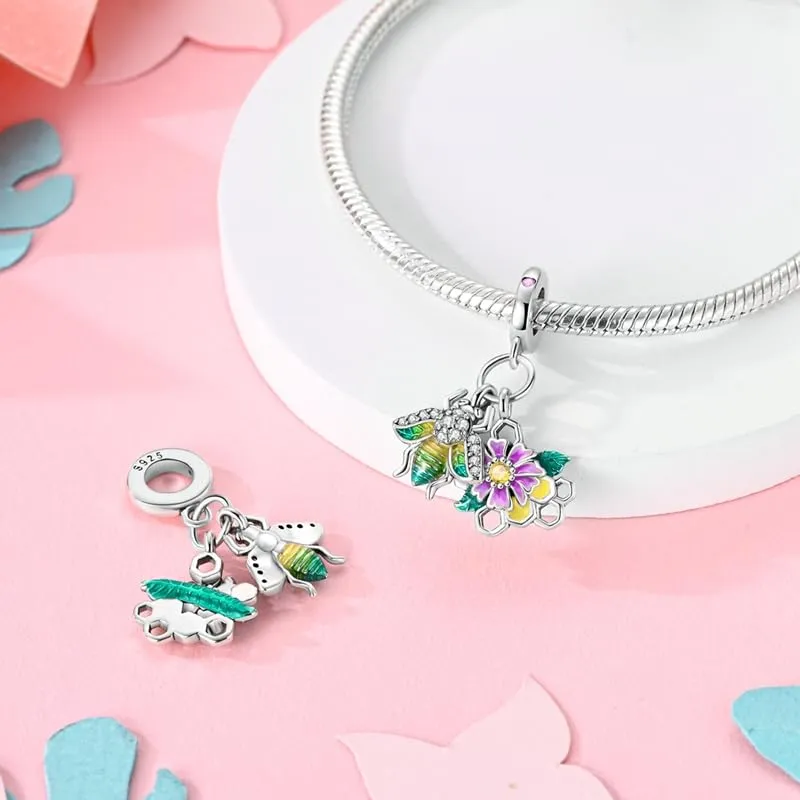 KUNSIR Bead Charm Ciondolo Argento Sterling 925 con Cubic Zirconia per Braccialetti e Collane Europei - immagine 2