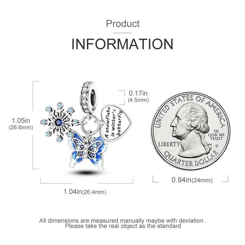 KUNSIR Bead Charm in Argento Sterling 925 con Cubic Zirconia per Braccialetti e Collane Europei - immagine 5
