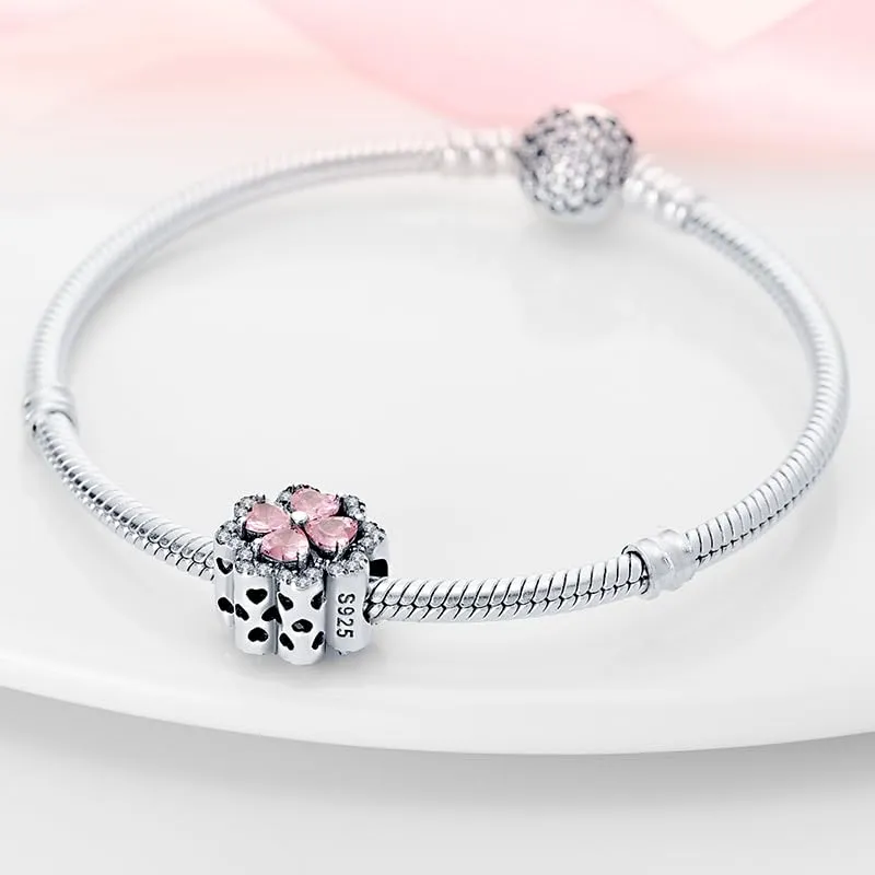 KUNSIR Bead Charm in Argento Sterling 925 con Cubic Zirconia, Compatibile con Braccialetti e Collane Europei - immagine 3