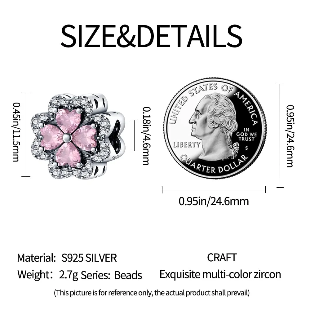 KUNSIR Bead Charm in Argento Sterling 925 con Cubic Zirconia, Compatibile con Braccialetti e Collane Europei - immagine 6