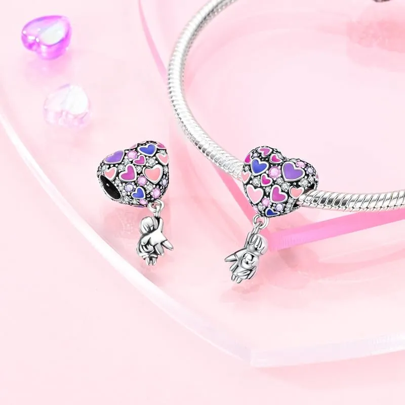 KUNSIR Bead Charm in Argento Sterling 925 con Cubic Zirconia per Braccialetti e Collane Pandora e Europei - immagine 2