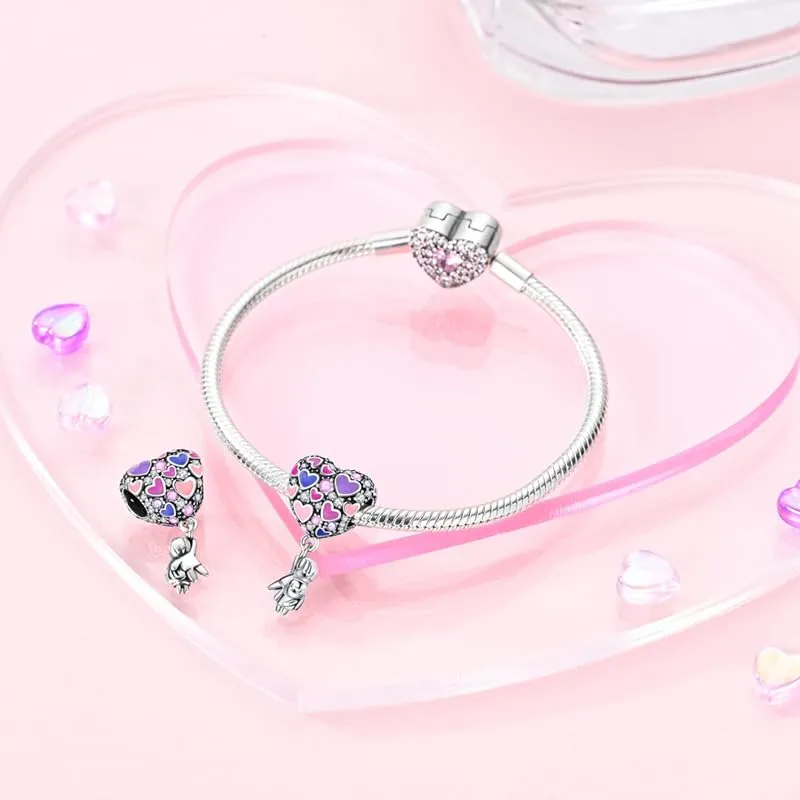 KUNSIR Bead Charm in Argento Sterling 925 con Cubic Zirconia per Braccialetti e Collane Pandora e Europei - immagine 3
