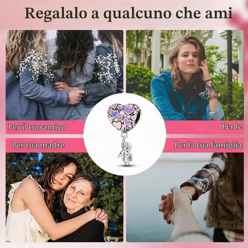 KUNSIR Bead Charm in Argento Sterling 925 con Cubic Zirconia per Braccialetti e Collane Pandora e Europei - immagine 6