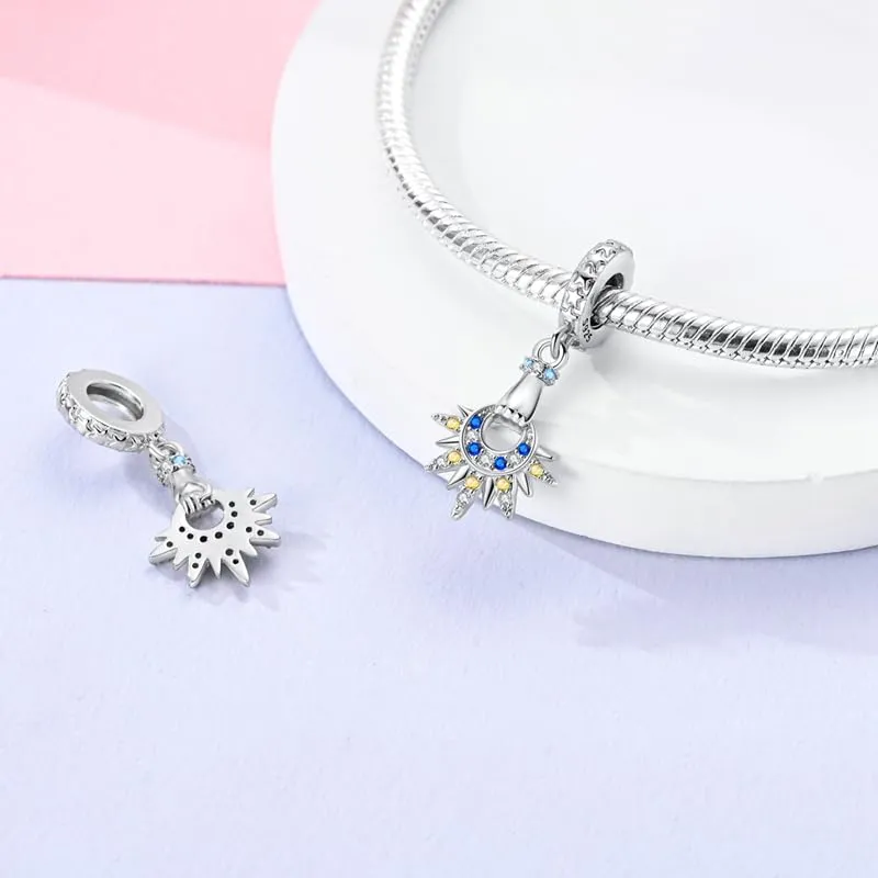 KUNSIR Bead Charm Ciondolo Argento Sterling 925 con Cubic Zirconia per Braccialetti e Collane Europei - immagine 2