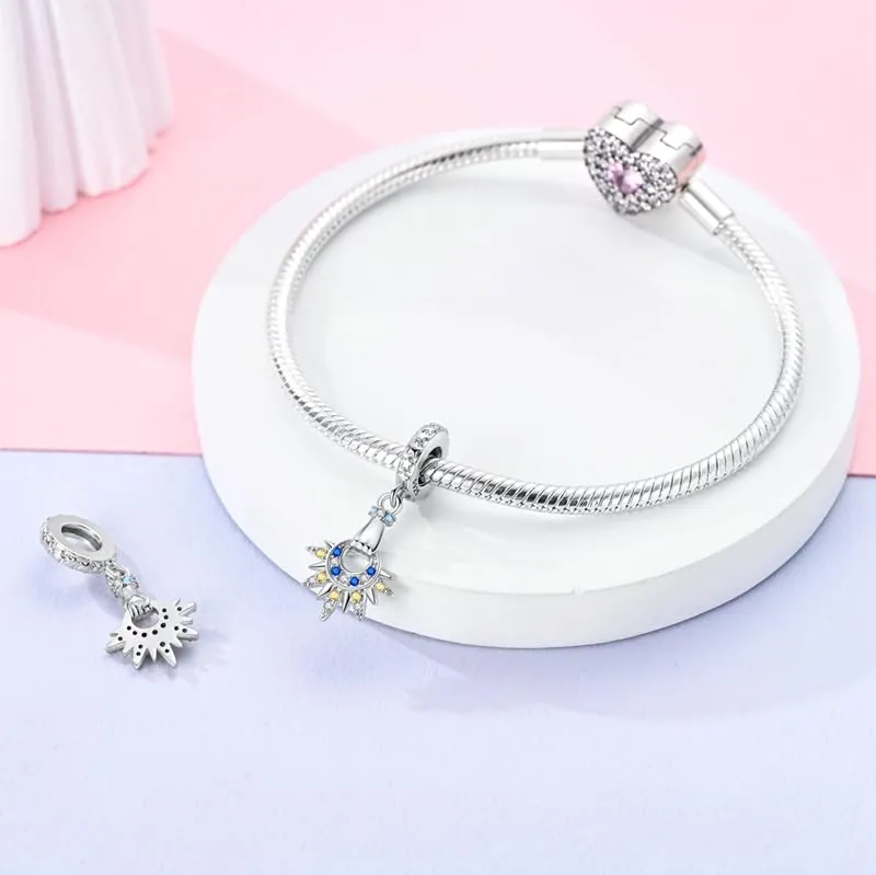 KUNSIR Bead Charm Ciondolo Argento Sterling 925 con Cubic Zirconia per Braccialetti e Collane Europei - immagine 3