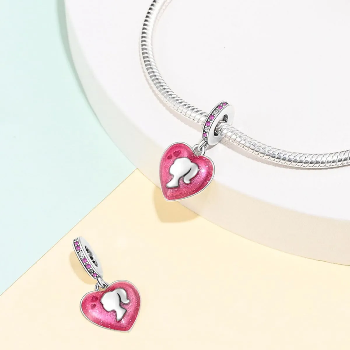 KUNSIR Ciondolo in Argento Sterling 925 con Cubic Zirconia per Braccialetti e Collane Europei - immagine 2