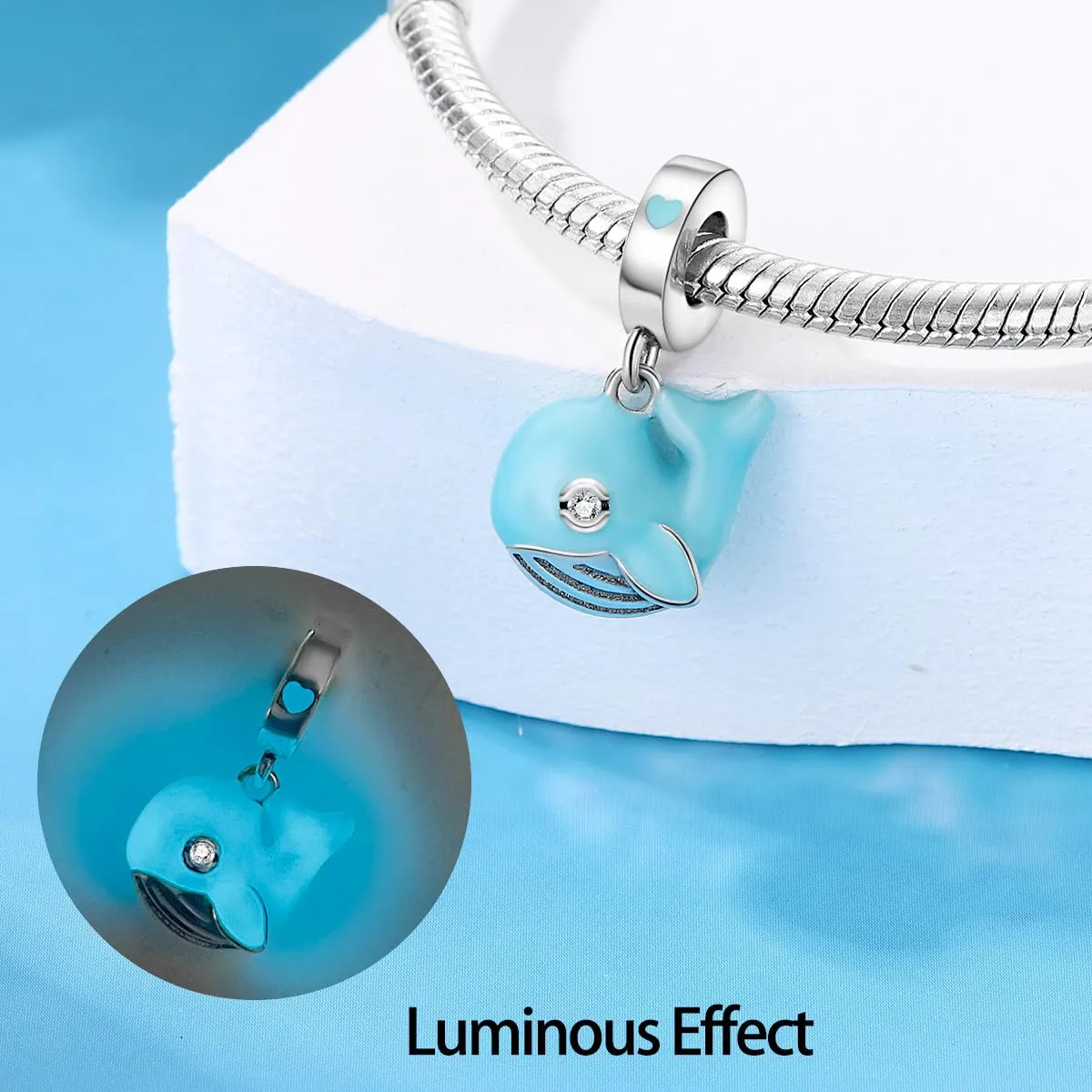 KUNSIR Ciondolo in Argento Sterling 925 con Cubic Zirconia per Braccialetti e Collane Europei - immagine 2