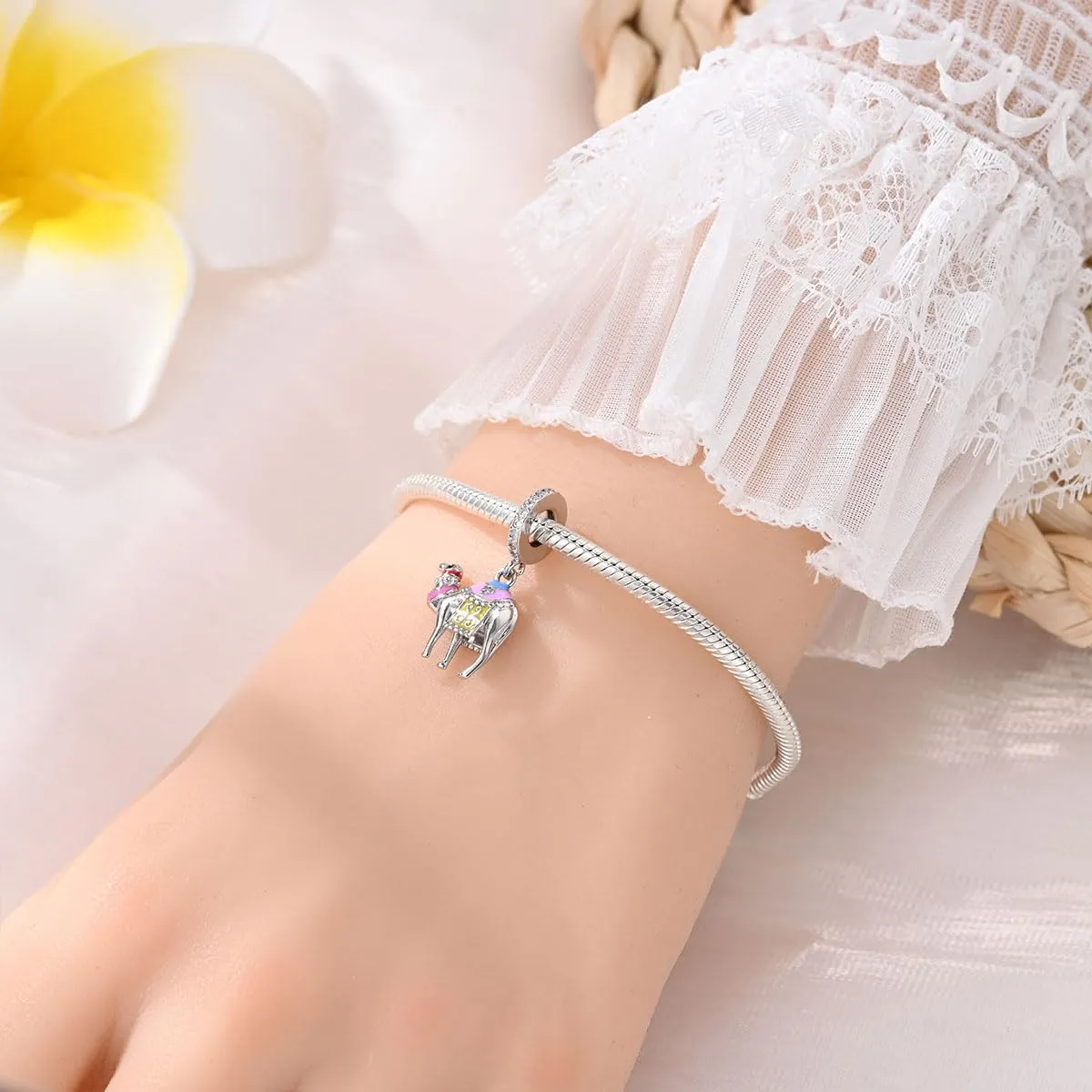KUNSIR Bead Charm in Argento Sterling 925 con Cubic Zirconia per Braccialetti e Collane Europei - immagine 4