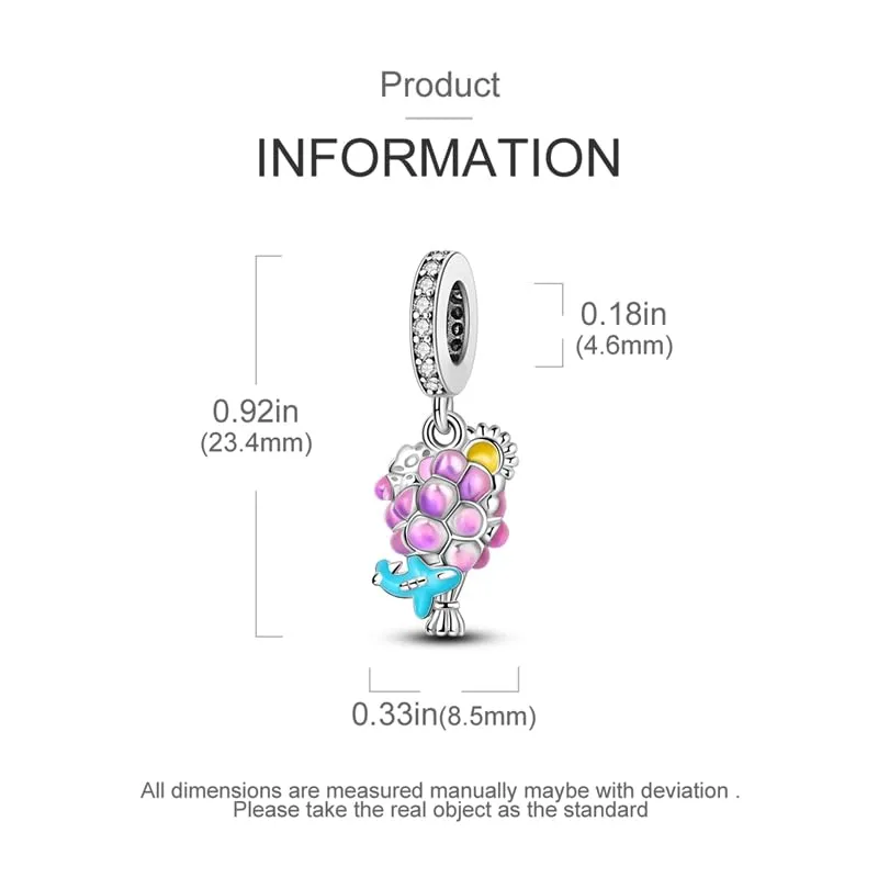 KUNSIR Bead Charm Ciondolo Argento Sterling 925 con Cubic Zirconia per Braccialetti e Collane Europei - immagine 5
