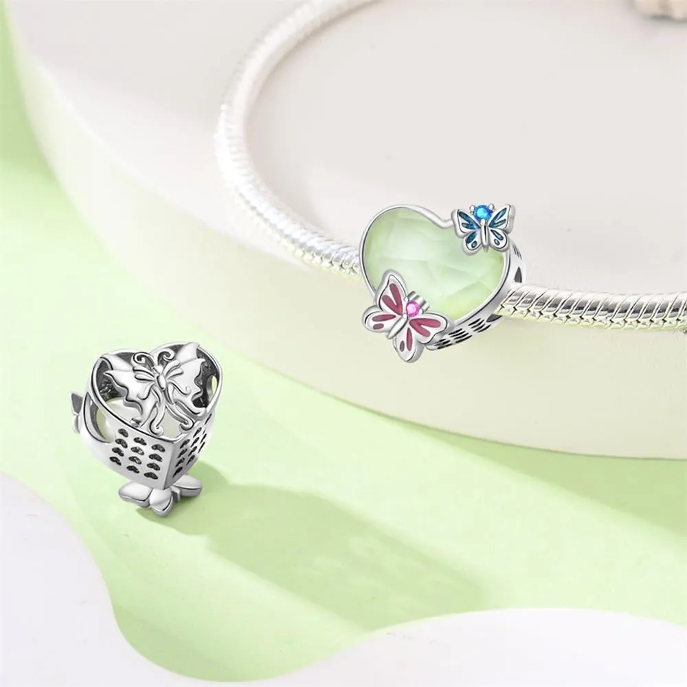 KUNSIR Bead Charm in Argento Sterling 925 con Cubic Zirconia per Braccialetti e Collane Europei - immagine 2